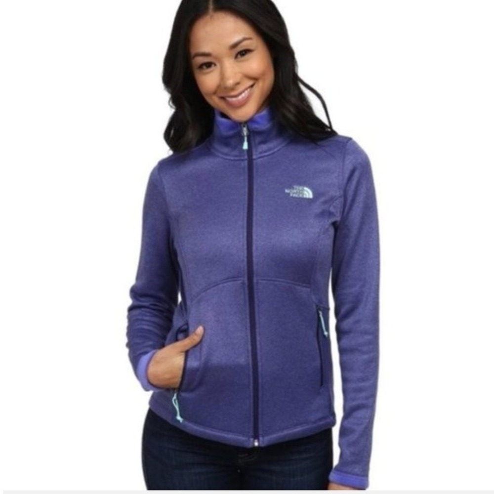 The North Face Agave Full Zip Jacket Large Purple WindWall Softshell Fleece NWOT